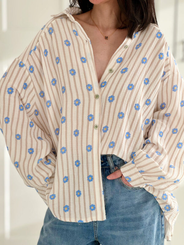 Musselin Bluse gestreift